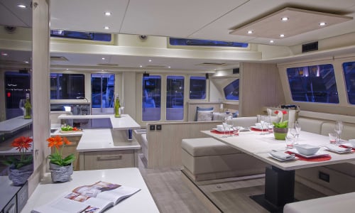 Leopard 58 Sailing Catamaran Salon & Galley